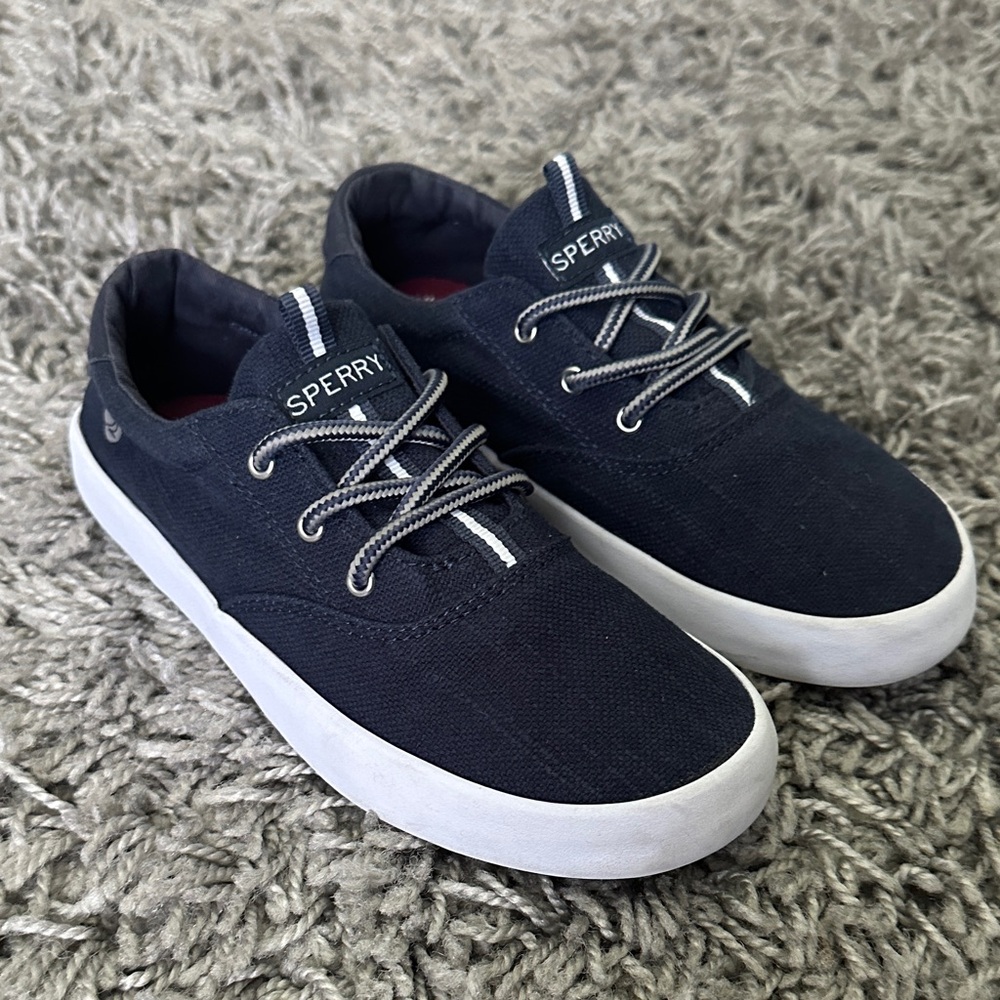 Sperry Kids Dark Blue Canvas Boat Shoes